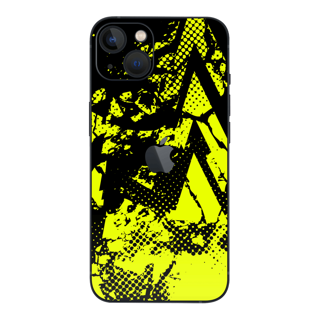 iPhone 13 mini Print Printed Custom SIGNATURE Grunge Yellow Green Trace Skin Wrap Sticker Decal Cover Protector by QSKINZ | QSKINZ.COM