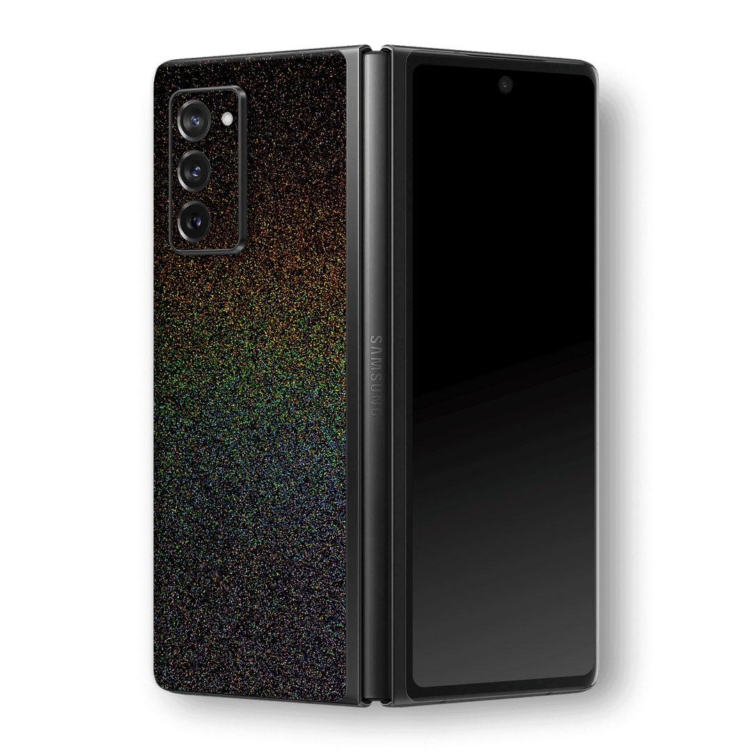 Samsung Galaxy Z Fold 2 Glossy GALAXY Black Milky Way Rainbow Sparkling Metallic Skin Wrap Sticker Decal Cover Protector by EasySkinz
