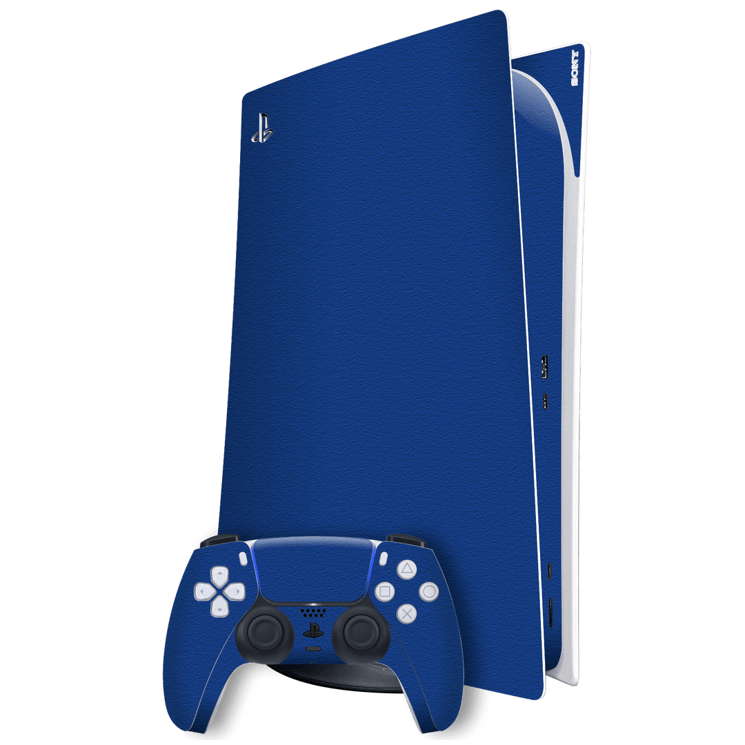 Playstation 5 (PS5) DIGITAL EDITION Luxuria Admiral Blue 3D Textured Skin Wrap Sticker Decal Cover Protector by EasySkinz | EasySkinz.com