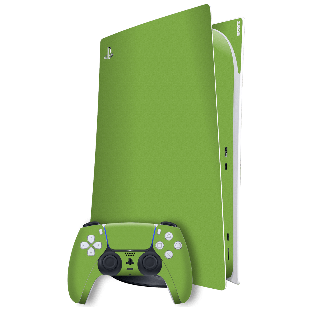 Playstation 5 (PS5) DIGITAL EDITION Luxuria Lime Green 3D Textured Skin Wrap Sticker Decal Cover Protector by EasySkinz | EasySkinz.com