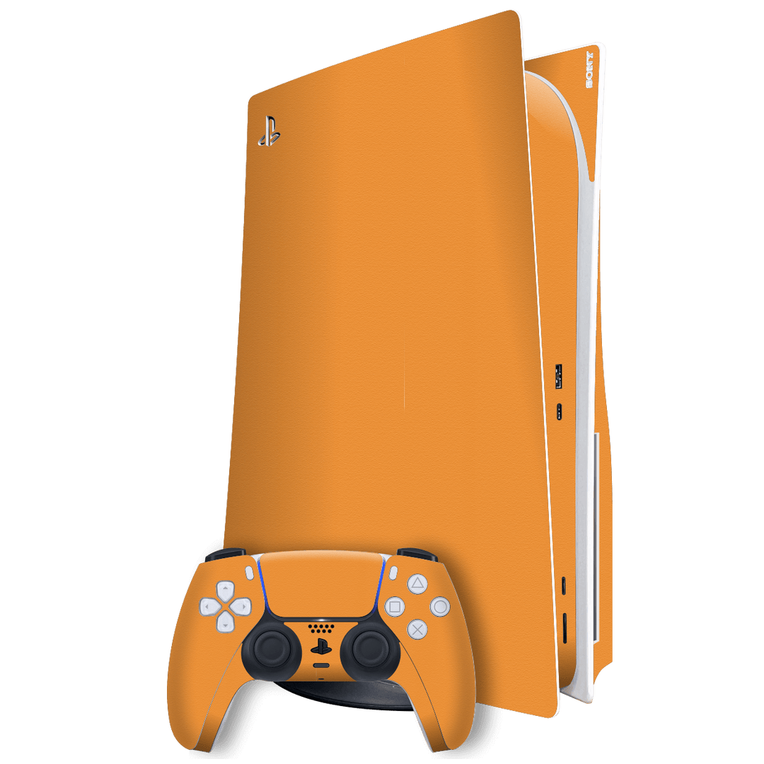 Playstation 5 (PS5) DISC Edition Luxuria Sunrise Orange Matt 3D Textured Skin Wrap Sticker Decal Cover Protector by EasySkinz | EasySkinz.com