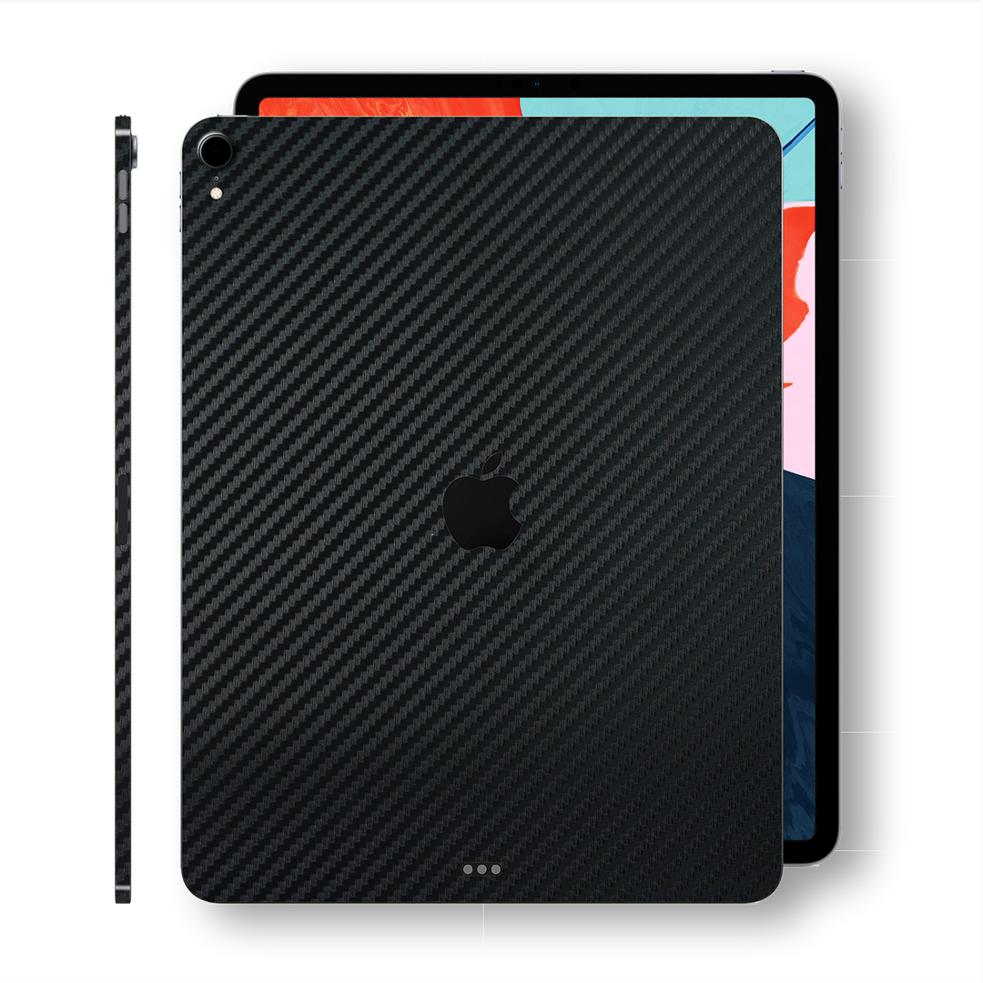 iPad PRO 11" 2018 Black 3D Textured CARBON Fibre Fiber Skin Wrap Sticker Decal Cover Protector by EasySkinz