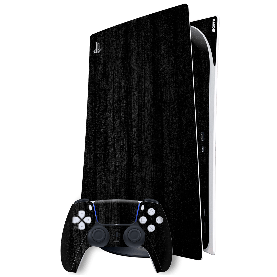 Playstation 5 (PS5) DIGITAL EDITION Luxuria Black Charcoal Black Dragon 3D Textured Skin Wrap Sticker Decal Cover Protector by EasySkinz | EasySkinz.com