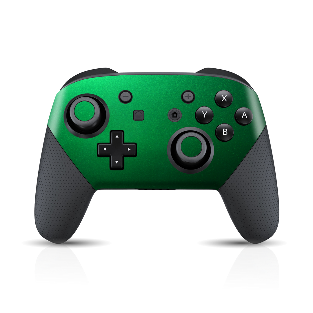 Nintendo Switch Pro Controller Glossy 3M VIPER GREEN Metallic Skin Wrap Sticker Decal Cover Protector by EasySkinz