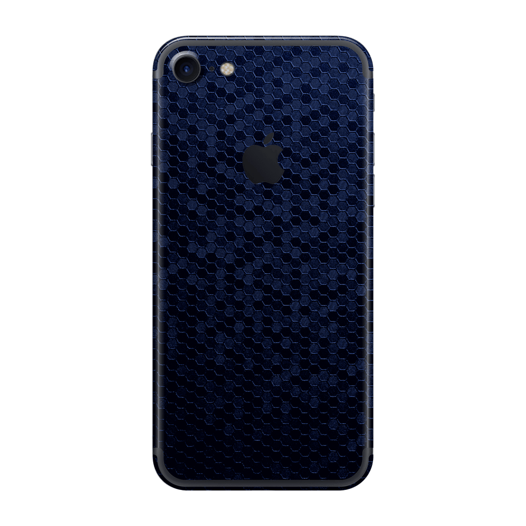 iPhone 7 Luxuria Navy Blue Honeycomb 3D Textured Skin Wrap Sticker Decal Cover Protector by EasySkinz | EasySkinz.com